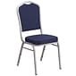 Flash Furniture HERCULES Series Crown Back Stacking Banquet Chair with Navy Fabric and 2.5 Thick S