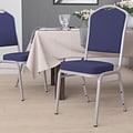 Flash Furniture HERCULES Series Fabric Stacking Banquet Chair, Navy/Silver Frame (FDC01S2)