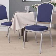 Flash Furniture HERCULES Series Fabric Stacking Banquet Chair, Navy/Silver Frame (FDC01S2)