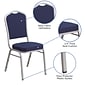 Flash Furniture HERCULES Series Fabric Stacking Banquet Chair, Navy/Silver Frame (FDC01S2)