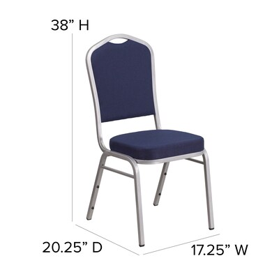 Flash Furniture HERCULES Series Fabric Stacking Banquet Chair, Navy/Silver Frame (FDC01S2)