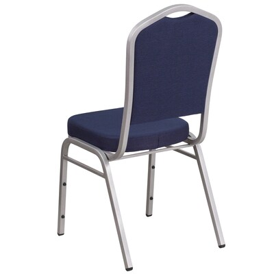 Flash Furniture HERCULES Series Fabric Stacking Banquet Chair, Navy/Silver Frame (FDC01S2)