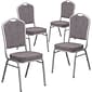 Flash Furniture Crown Back Stacking Banquet Chair with Herringbone Fabric and Thick Seat, Silver Fra