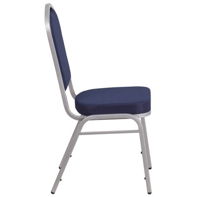 Flash Furniture HERCULES Series Fabric Stacking Banquet Chair, Navy/Silver Frame (FDC01S2)