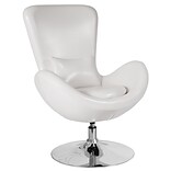 White Leather Egg Series Reception-Lounge-Side Chair (CH-162430-WH-LEA-GG)