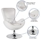 White Leather Egg Series Reception-Lounge-Side Chair (CH-162430-WH-LEA-GG)
