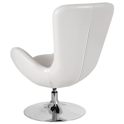 White Leather Egg Series Reception-Lounge-Side Chair (CH-162430-WH-LEA-GG)