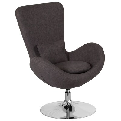 Dark Gray Fabric Egg Series Reception-Lounge-Side Chair [CH-162430-DKGY-FAB-GG]