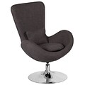Dark Gray Fabric Egg Series Reception-Lounge-Side Chair [CH-162430-DKGY-FAB-GG]