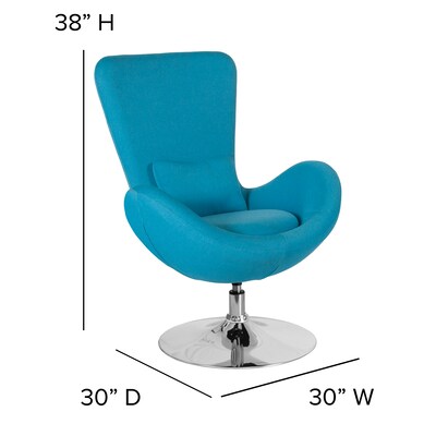 Aqua Fabric Egg Series Reception-Lounge-Side Chair [CH-162430-AQ-FAB-GG]