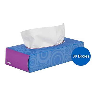 Quill Brand® Flat Box Facial Tissue, 2-Ply, White, 30/Carton (7TF830CT)