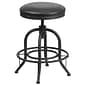 Flash Furniture Rustic LeatherSoft Counter Stool without Back, Adjustable Height, Black (ETBR542224)