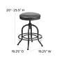 Flash Furniture Rustic LeatherSoft Counter Stool without Back, Adjustable Height, Black (ETBR542224)