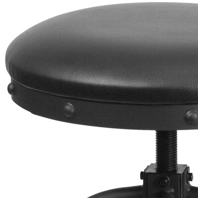 Flash Furniture Rustic LeatherSoft Counter Stool without Back, Adjustable Height, Black (ETBR542224)