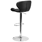 Flash Furniture Contemporary Vinyl Adjustable Height Barstool with Back, Black (CH321BK)
