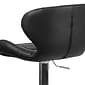 Flash Furniture Contemporary Vinyl Adjustable Height Barstool with Back, Black (CH321BK)