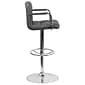 Flash Furniture Contemporary Vinyl Adjustable Height Barstool with Back, Gray (CH102029GY)
