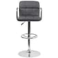 Flash Furniture Contemporary Vinyl Adjustable Height Barstool with Back, Gray (CH102029GY)