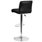 Flash Furniture Contemporary Vinyl Adjustable Height Barstool with Back, Black (DS8110BBK)