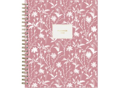 2022 Blue Sky Wandering Fields 7 x 9 Weekly & Monthly Planner, Pink/White (136399)