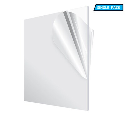 Adiroffice Acrylic Clear Water Resistant & Weatherproof Plexiglass Sheet, 12 x 12, 1/8 Thick (1212-1-C)