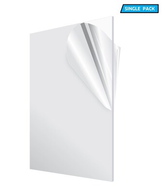 Acrylic Clear Water Resistant & Weatherproof Plexiglass Sheet, 12 x 24, 1/8 Thick (1224-1-C)