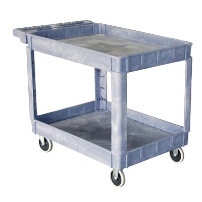 Storage Concepts Plastic Service Cart, 2 Shelves, 32"H x 30"W x 16"D Gray (SCP1630)