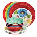 Gibson Flora 12 Pc Mix & Match Dinnerware Set Embossed Decorated (935100015M)