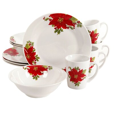 Gibson Noble Poinsettia 12 pc Dinnerware Set (108172.12)