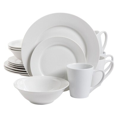 Gibson Noble Court 16 pc Dinnerware Set - White - Fine Ceramic (93599970M)