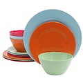 Gibson Brist 12 pc Dinnerware Set, 4 Assorted Colors (107279.12)