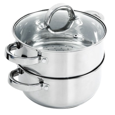 Oster Hali Steamer Set W/Lid - 3 Qt Casserole W/Lid & Steamer Insert, Mirror Finish (108132.03)