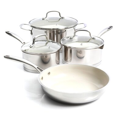 Gibson Cusine Gleaming 7-Piece Silver Cookware Set (935100948M)