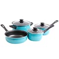 Gibson Home Casselman 7–Piece Turquoise Carbon Steel Cookware Set (935100973M)