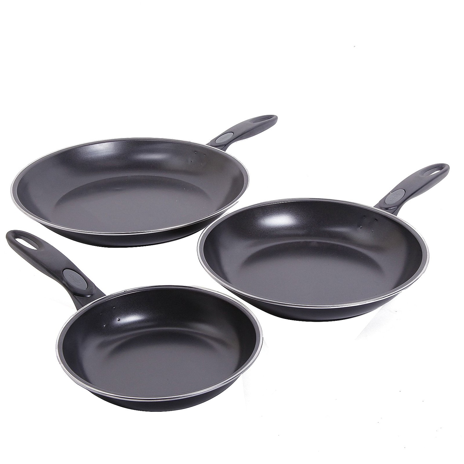 Gibson Home Aventura 3-Piece Black Frying Pan Set (935100979M)