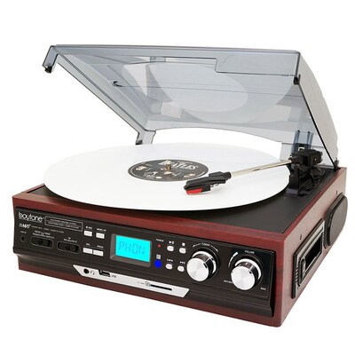 Boytone 37-Series Home Bluetooth Turntable System in Mahogany (935101322M)