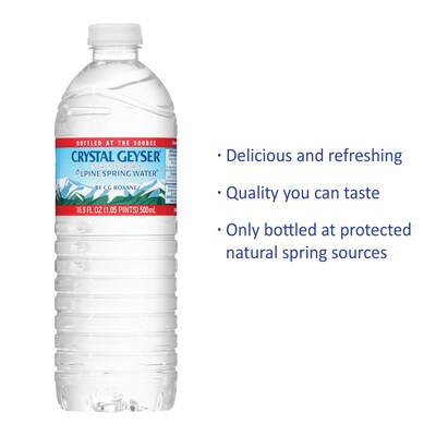 Crystal Geyser 100% Natural Spring Water, 16.9 oz., 24 Bottles/Case (CGW24514CS)