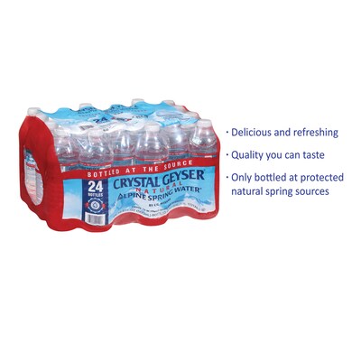 Crystal Geyser 100% Natural Spring Water, 16.9 oz., 24 Bottles/Case (CGW24514CS)