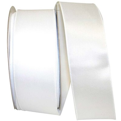 JAM Paper Single Face Satin Ribbon, White (J92575W03040KA)