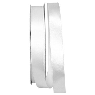 JAM Paper Single Faced Satin Ribbon, White (52640341401)