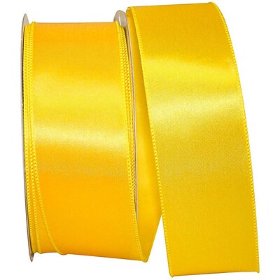 JAM Paper Single Face Satin Ribbon, 2 1/2W x 50 yds., Yellow (J92575W07940KA)