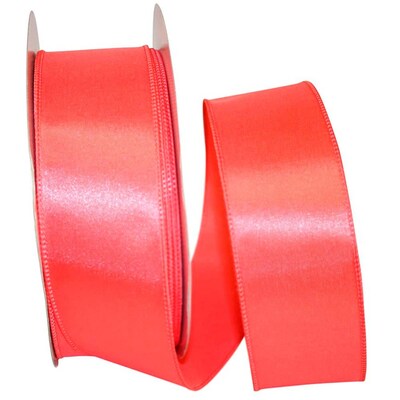 JAM Paper Single Face Satin Ribbon, Coral Pink (J92575W90740KA)