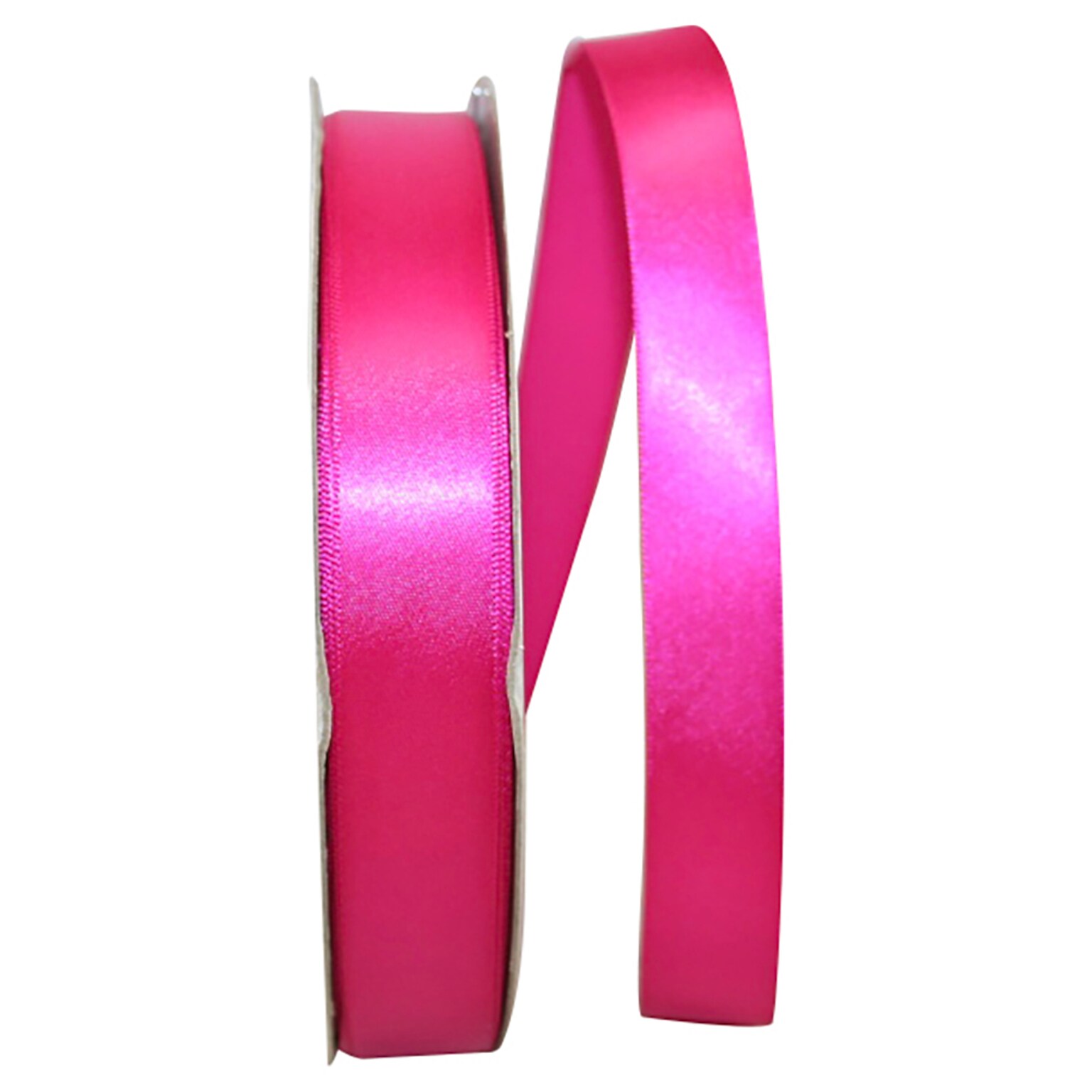 JAM Paper Single Faced Satin Ribbon, Azalea Pink (52640341401)