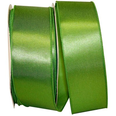 JAM Paper Single Face Satin Ribbon, Moss Green (J92575W04340KA)