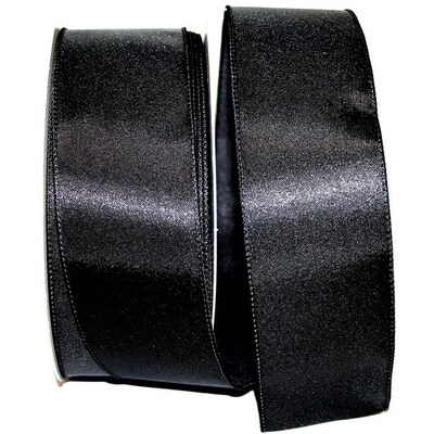 JAM Paper Single Face Satin Ribbon, Black (J92575W03140KA)