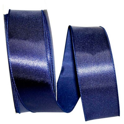 JAM Paper Single Face Satin Ribbon, Navy Blue (J92575W05540KA)