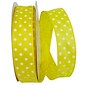JAM Paper Single Face Satin Ribbon, 1 1/2"W x 50 yds., Yellow Polka Dot (J92839W07909KA)