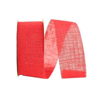 JAM Paper Burlap Ribbon, Red (52640349004)