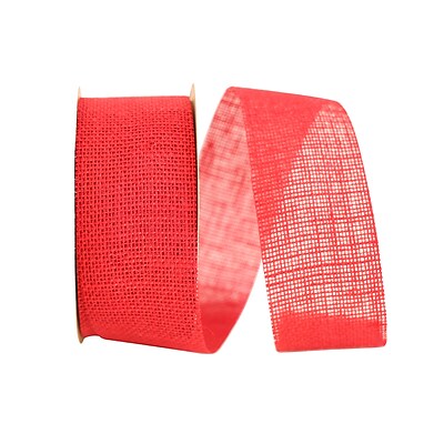 JAM Paper Burlap Ribbon, 2 1/2W x 20 yds., Red (52640349004)