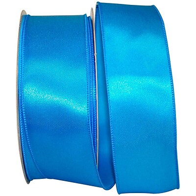 JAM Paper Single Face Satin Ribbon, 2 1/2W x 50 yds., Turquoise Blue (J92575W91340KA)